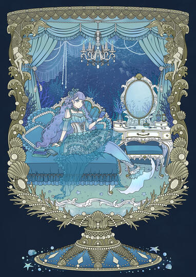 人魚イラスト, カップデザイン