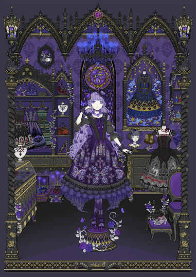 ゴシック, ゴスロリ, ファッションイラスト, 西洋装飾デザイン, 柄デザイナー, 柄デザイン, Gothic Lolita fashion artwork、衣装デザイン, キャラクターデザイン, 台湾イラストレーター, 工作室, 零夜, Reiya